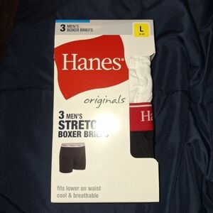 Hanes Men's Stretch Boxer Briefs - Black, White And  Gray 3 Pack Size Large